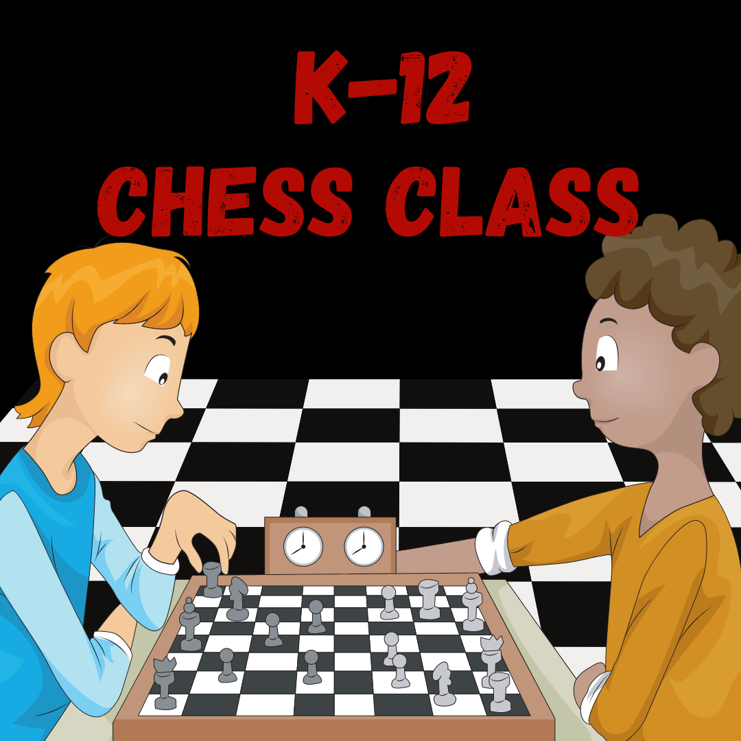 Chess players sit playing chess
