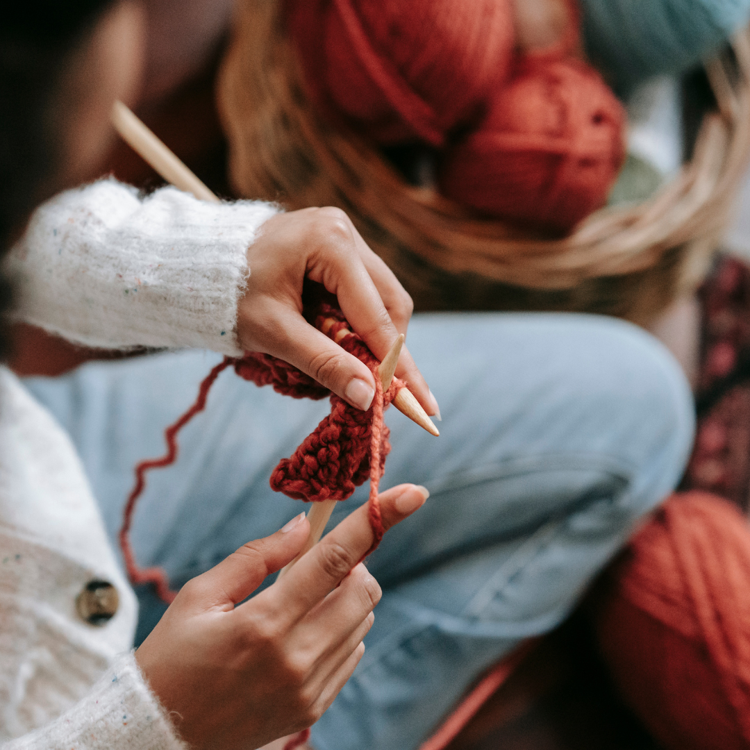 Teen knitting.