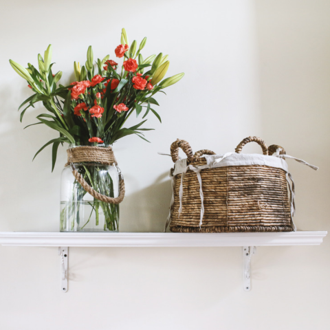 Flowers on Shelf