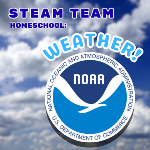 A backdrop with clouds and the NOAA symbol